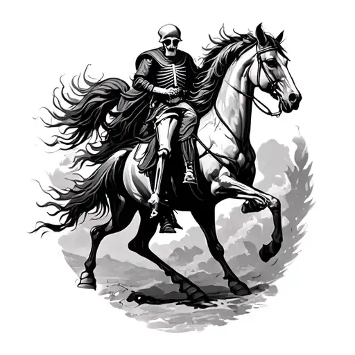 4 Horseman Death Riding Skeletal Horse