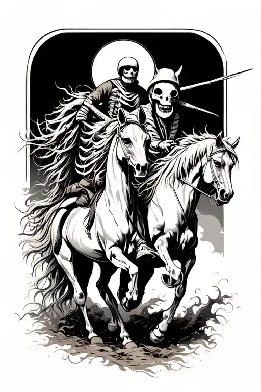 4 Horseman Death Riding Skeletal Horse