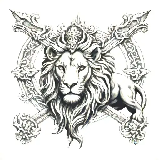 The Great Cyrus Inspired With Lion And Cross