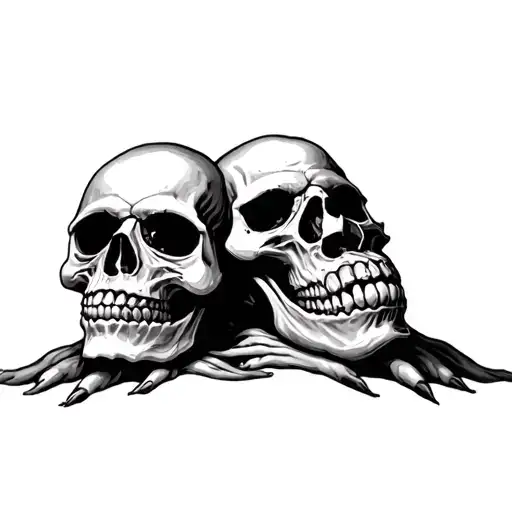 Dark Skulls Hear Speak And See No Evil