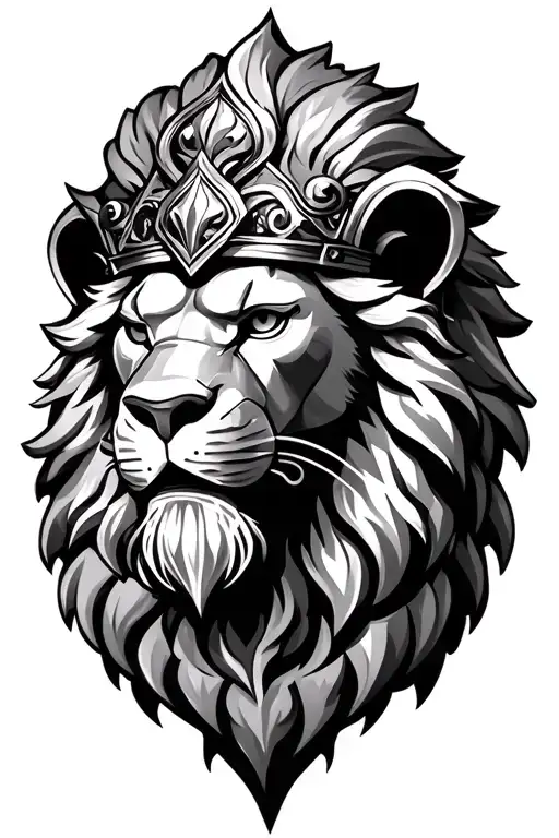 Baroque Lion With Metal Head Dress