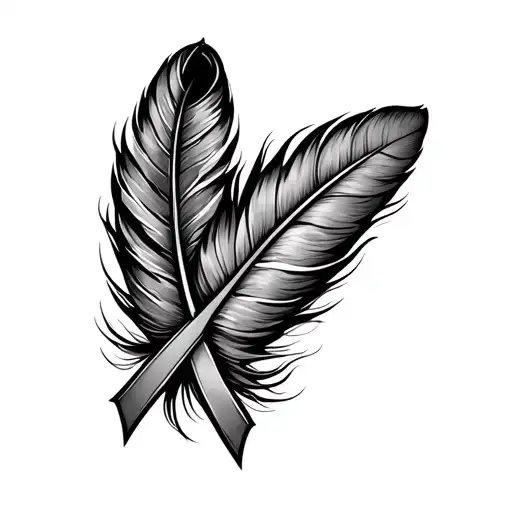Feather Awareness Ribbon Wrapped