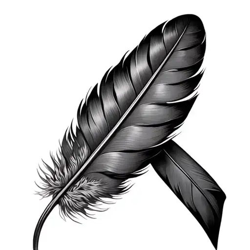 Feather Awareness Ribbon Wrapped Evenly