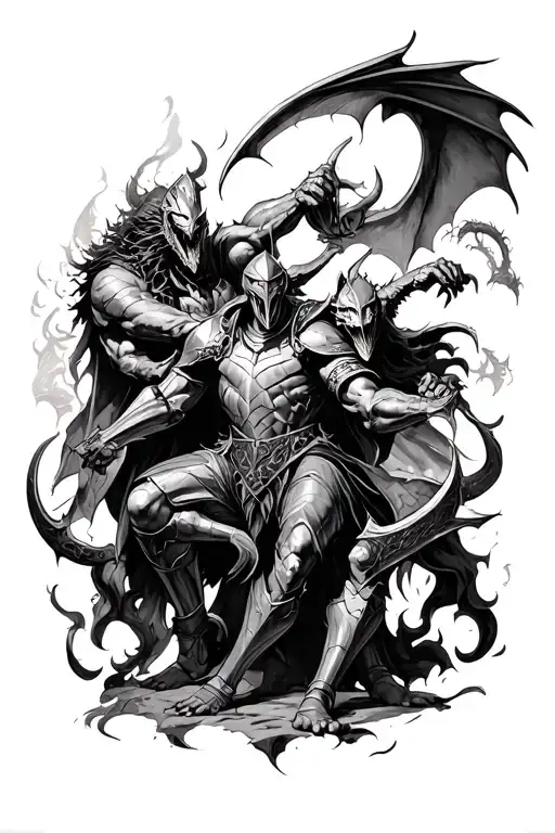 Overthinking Knight Fighting Demons