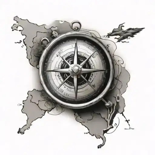 Caribbean Map And Compass