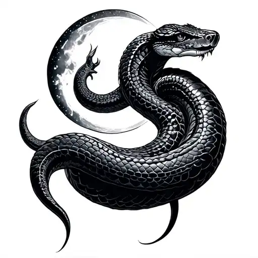 Snake And Moon