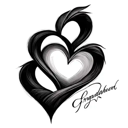 Grandfather Signature With A Heart Symbolizing Love
