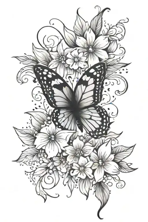 Flowers Stars Butterfly Wing Leaves