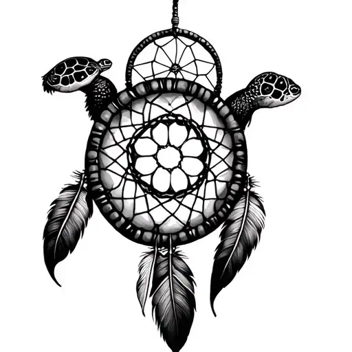 Dream Catcher With A Small Turtle