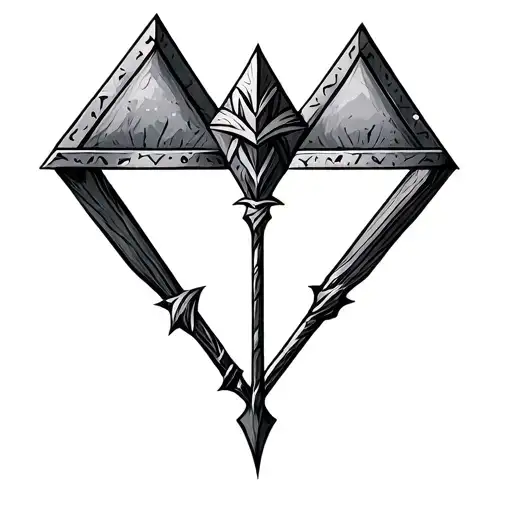 Triangles Pierced By Medieval Arrow