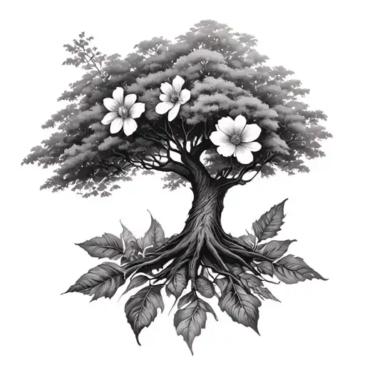 Wildflower Neck Tattoo Big Tree Mon