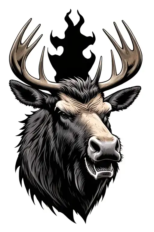 Angry Moose Head