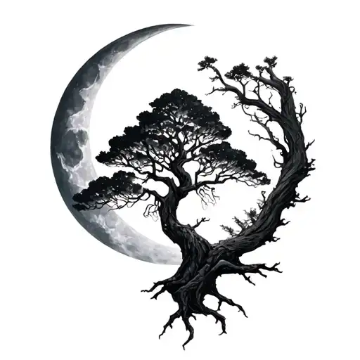 Wildfloneck Tattoo Big Tree Moon Surrounded