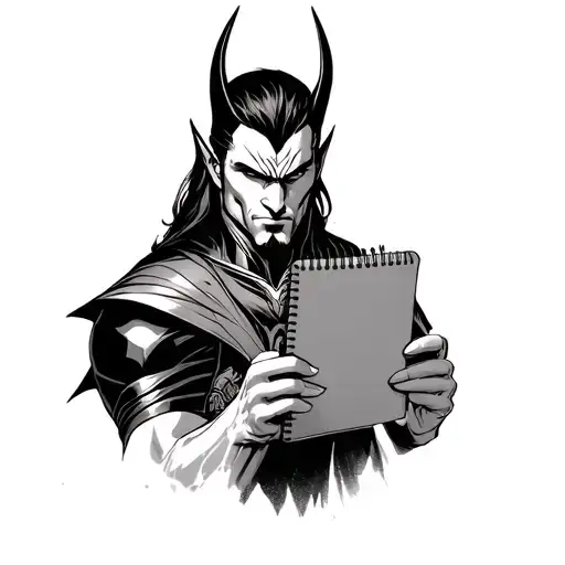 Marvel Loki Holding A Notepad