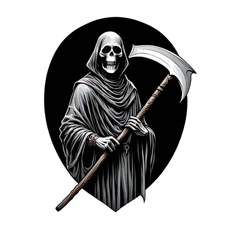 Grim Reaper Holding A Scythe