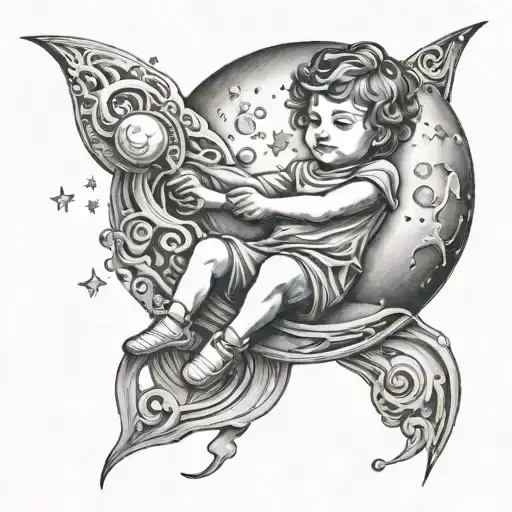 Celestial Child On Moon