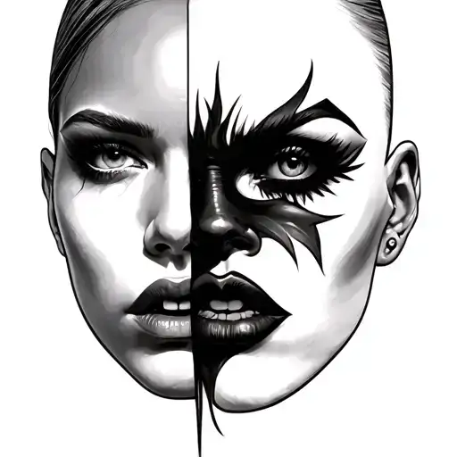 Woman 2Faces Good And Evil