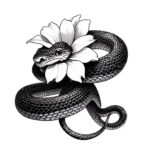 Snake With A Flower Cybercygilism