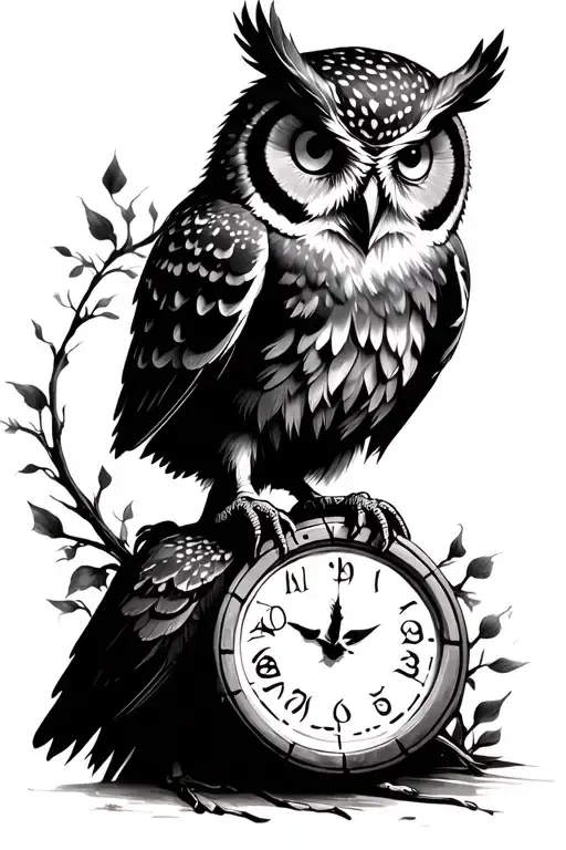 Owl With Clock