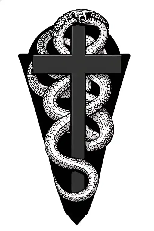 Cross With Snake Wrapping