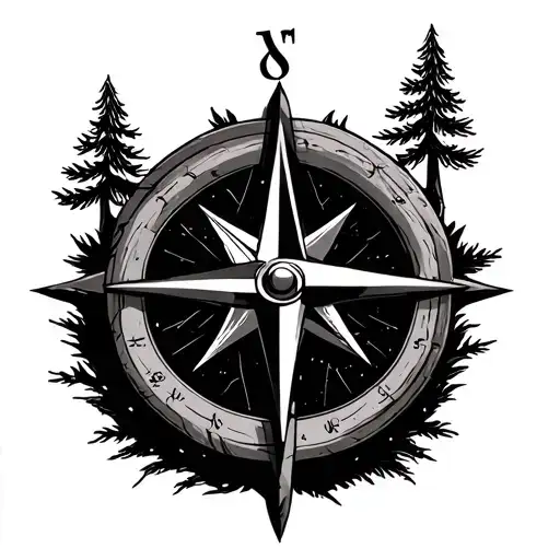 Pine Tree And Compass
