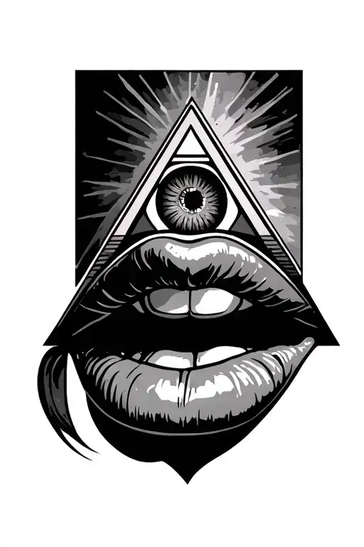 Eye Of Providence With Sealed Lips