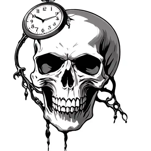 Skull With Clock