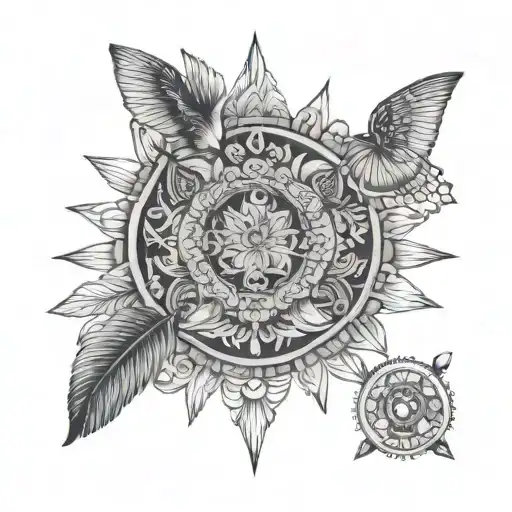A Mandala Design Incorporating Elements Of Costa Rica's Wildlife And Nature