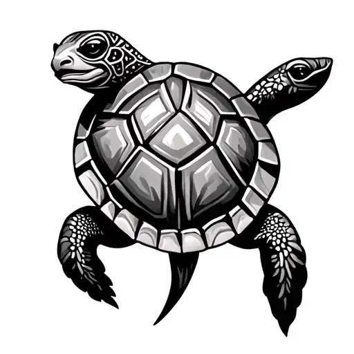 Turtle With Moluccan Symbols