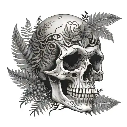 Skull And Ferns