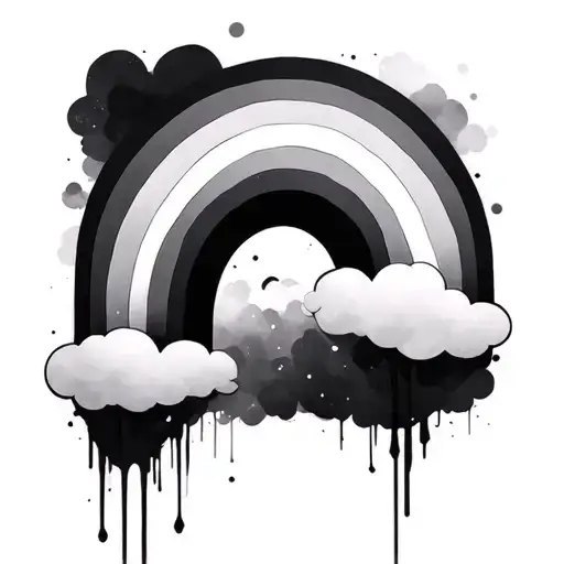 Grey Scale Rainbow Detailed Yet Simple No Background Or Extras