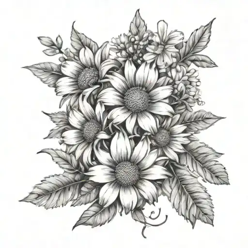 Hawthorn And Daisy Bouquet