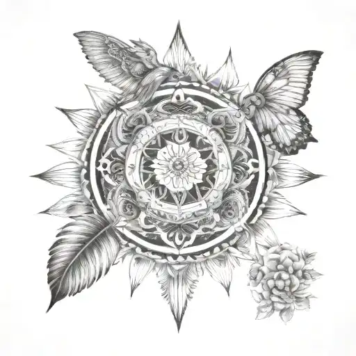 A Mandala Design Incorporating Elements Of Costa Rica's Wildlife And Nature