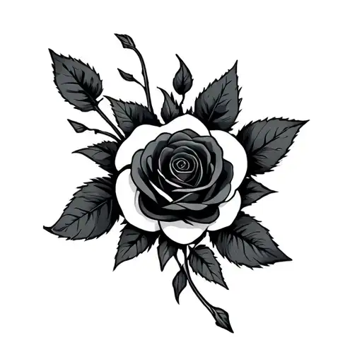 Joker Kard With Black Rose In Center Representing