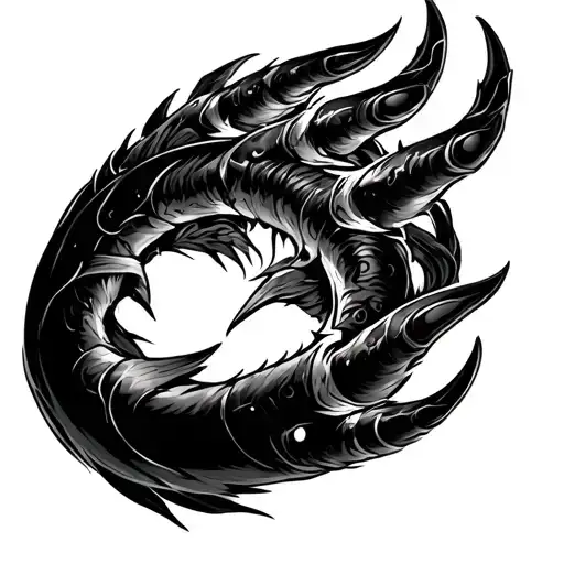 Lion Claw Marks With Some Text In Greek And Pisces Make This A Sleeve