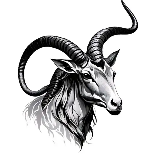 Capricorn In The Azite Style Of Realism And