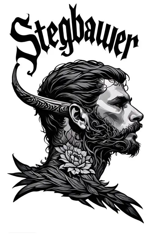 I Want A Back Tatto That Has The Word Stegbauer In The Top Middle Under The Neck