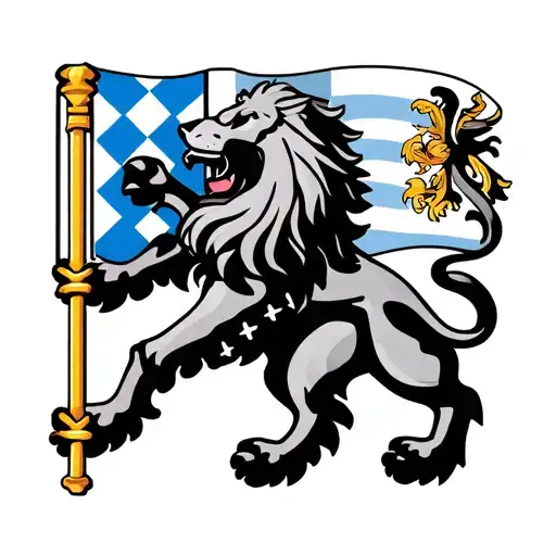 Bavarian Flag With Lion