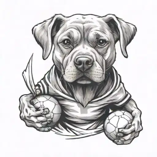 A Dog Wearing A Football Jersey And Holding A Joint In Its Mouth