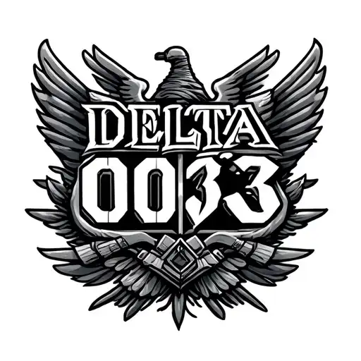Military Tattoo Containing The Word Delta And The Number 003