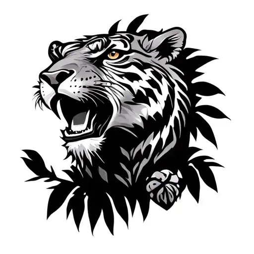 Jagaur In Jungle Background