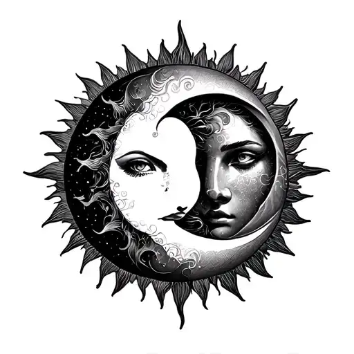 Sun And Moon Intertwined