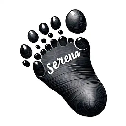Baby Foot Print With Name Serena