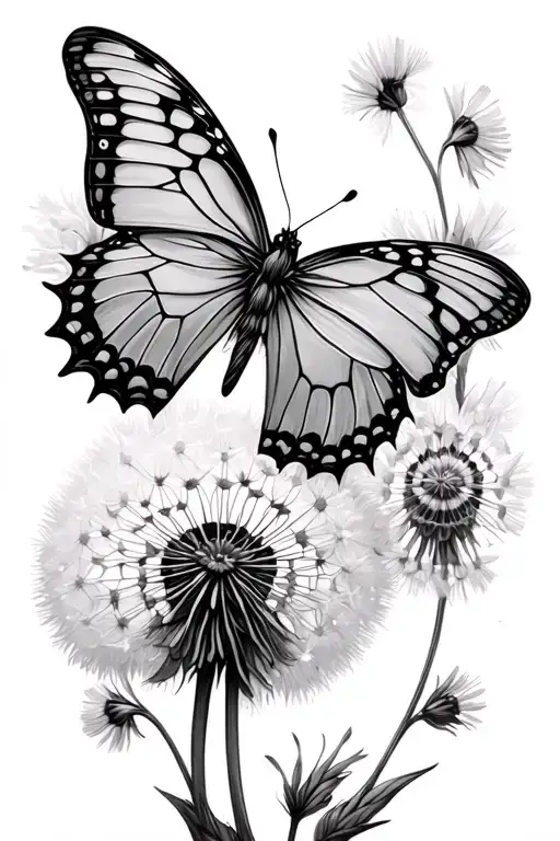 Dandelion And Butterfly