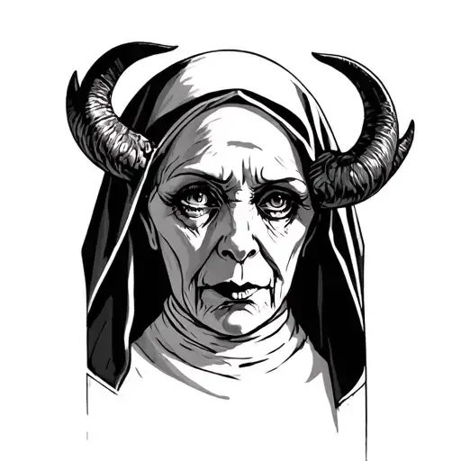 Evil Nun Tattoos And Horns