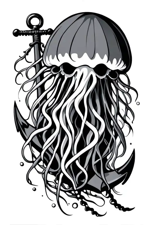 Jellyfish And Anchor