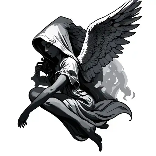 Falling Hooded Angel