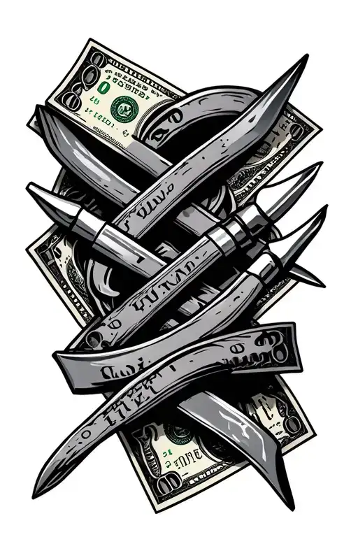 Money With Tools Intertwined