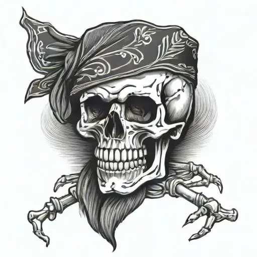 Traditional Skeleton Wearing Bandana