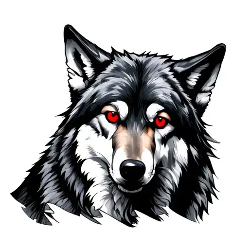 Wolf With Red Eyes Holding
